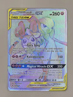 Pokemon TCG Unbroken Bonds - Gardevoir & Sylveon GX card 225/214 (Secret Rare) - Image 1