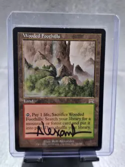 Magic The Gathering MTG Wooded Foothills Onslaught Rare Signed Rob Alexander!!!! - Image 1