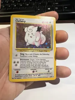 Pokemon TCG Clefairy Base Set Holo Unlimited Rare Card 5/102 - Image 3