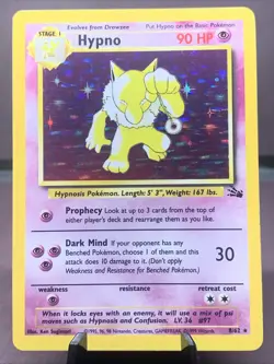 Pokemon TCG Hypno 8/62 Fossil Set Holo Rare Unlimited VTG WOTC 1999 NM-/LP+ - Image 1