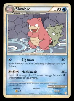 Slowbro 52/123 Uncommon HeartGold & SoulSilver Pokemon Moderately Played - Image 1