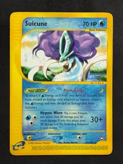 POKEMON UNGRADED SUICUNE 37/147 R WOTC AQUAPOLIS DMG NON HOLO PKM-283 - Image 2