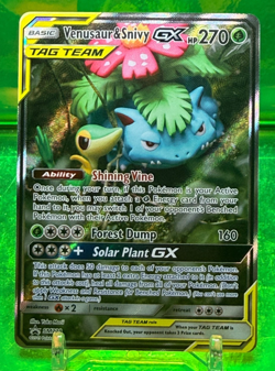 2019 SM229 PROMO Venusaur & Snivy GX Pokemon Sun Moon TCG HOLO Tag Team - Image 1