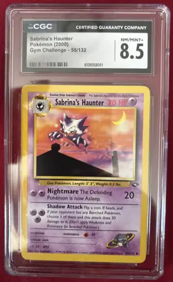 Pokemon TCG Sabrina's Haunter Gym Challenge 2000 CGC 8.5 Mint + 55/132 - Image 1