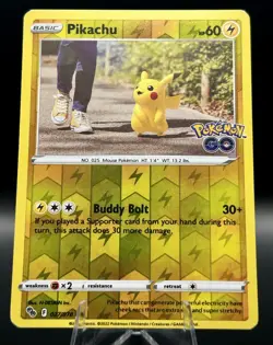 Pikachu 027/078 Reverse Holo Common Pokemon GO Pokemon TCG 2022 Near Mint - Image 1
