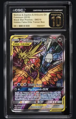 CGC 10 PRISTINE ⭐ Pokemon Moltres & Zapdos & Articuno GX SM210 Hidden Fates PSA - Image 1