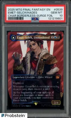 2025 MTG Final Fantasy Borderless Surge Foil #0539 Emet-Selch Hades PSA 10 - Image 1
