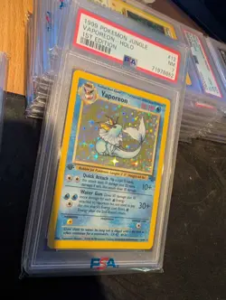 1999 POKEMON JUNGLE 1ST EDITION #12 VAPOREON - HOLO PSA 7 NM LOW POP! - Image 4