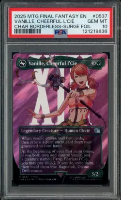 2025 MTG Final Fantasy Borderless Surge Foil 0537 Vanille Cheerfull L'Ice PSA 10 - Image 1