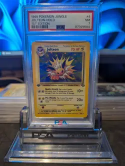 1999 POKEMON JUNGLE 1ST EDITION #4 JOLTEON - HOLO PSA 7 NM LOW POP! - Image 1