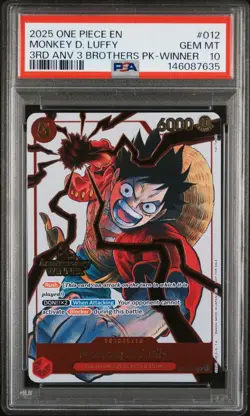 One Piece Card Game 3rd Anniversary Winner PSA 10 Sequential Set GEM MINT - Image 3