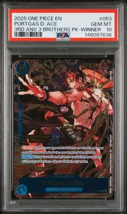 One Piece Card Game 3rd Anniversary Winner PSA 10 Sequential Set GEM MINT - Image 5