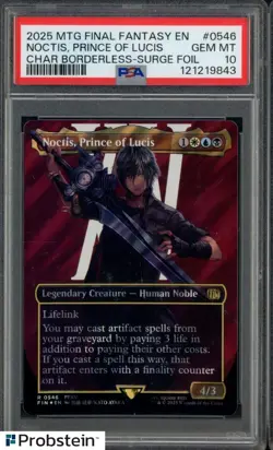 2025 MTG Final Fantasy Borderless Surge Foil #0546 Noctis Prince of Lucis PSA 10 - Image 1