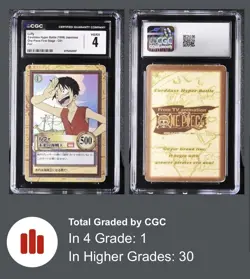 LUFFY ROOKIE CARD!—1999 ONE PIECE—CARDDASS HYPER BATTLE FIRST STAGE C01–CGC 4 - Image 2