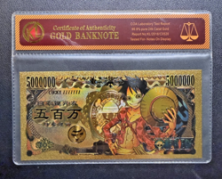 Monkey D Luffy - 24k Gold Foil Banknote - One Piece Anime w/ Certificate of Auth - Image 1