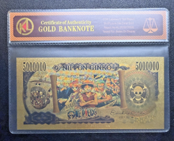 Monkey D Luffy - 24k Gold Foil Banknote - One Piece Anime w/ Certificate of Auth - Image 2