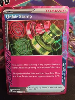Unfair Stamp - 165/167 - Pokemon Twilight Masquerade ACE Spec Card NM - Image 1