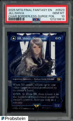 2025 MTG Final Fantasy Borderless Surge Foil #0523 Jill shiva's Dominant PSA 10 - Image 1