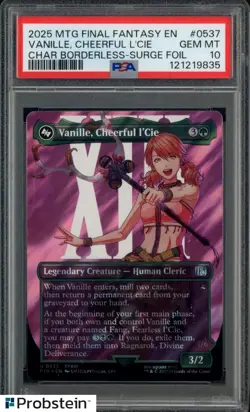 2025 MTG Final Fantasy Borderless Surge Foil 0537 Vanille Cheerfull L'Ice PSA 10 - Image 1