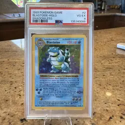 Pokemon Blastoise Base Set Shadowless Holo Rare #2 PSA 4 - Image 1