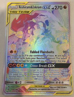 Pokemon TCG Reshiram & Zekrom GX 259/236 SM-Cosmic Eclipse TAG TEAM Holo Eng - Image 1
