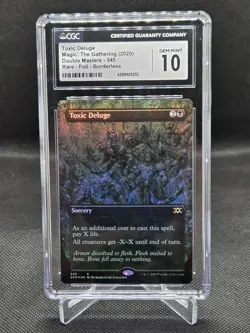 MTG Double Masters Foil Borderless Toxic Deluge 345 CGC Gem Mint 10 - Image 1
