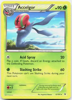 Accelgor 12/101 Rare Noble Victories Pokemon LP - Image 1