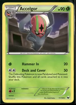 Accelgor 11/108 Rare Dark Explorers Pokemon Near Mint - Image 1
