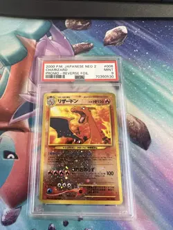 2000 P.M. Japanese Neo 2 #006 Charizard Reverse Foil PSA 9 70360530 Graded Pokem - Image 1