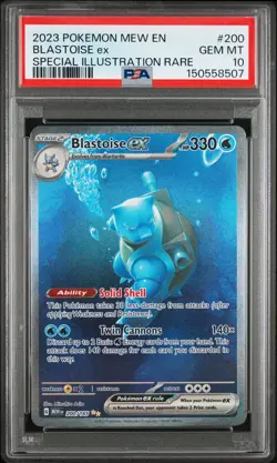 Blastoise EX 200/165 Special Illustration Rare 151 Pokemon PSA 10 - Image 1