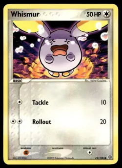 EX-NM Emerald Whismur Common 73/106 2005 Pokemon TCG - Image 1