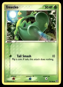 EX-NM Emerald Treecko Common 70/106 2005 Pokemon TCG - Image 1