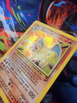 Pokemon TCG SWIRL Charizard 4/130 Base Set 2 Holo Rare 1999 English WOTC - Image 3