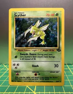 Pokemon TCG Jungle Scyther Holo Rare Unlimited 10/64 ENG Wizards 1999 70HP - Image 1