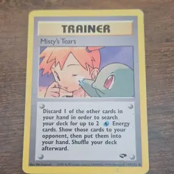 Misty's Tears 118/132 Gym Challenge Uncommon Regular Unlimited Trainer WOTC HP - Image 1