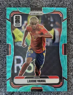 2026 Prizm FIFA World Cup Lamine Yamal Teal Wave /99 World Cup Champions - Image 1