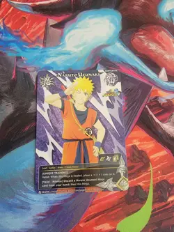 2013 Naruto CCG TCG Ultimate Ninja Storm 3 Naruto Uzumaki x Goku Promo PR 095 LP - Image 1