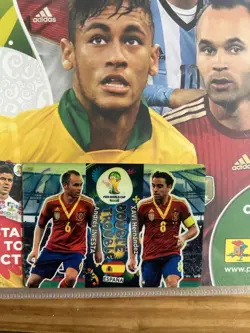 Panini Adrenalyn XL World Cup 2014 #414 Spain Double Trouble Card [Xavi/Iniesta] - Image 1