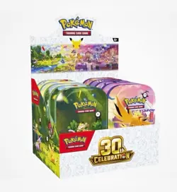 PRESALE Pokemon 30th Anniversary Mini Tin Display Factory Sealed (10 Mini Tins) - Image 1
