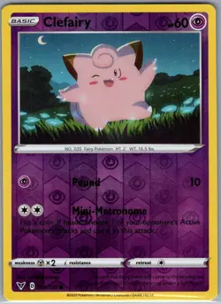 Clefairy 063/185 Reverse Holo SWSH04: Vivid Voltage - Pokemon Card - NM - Image 1