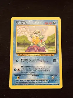 Pokemon Edition Squirtle card 63/102 - Base Set Edition 1995-MINT- Brand New - Image 1