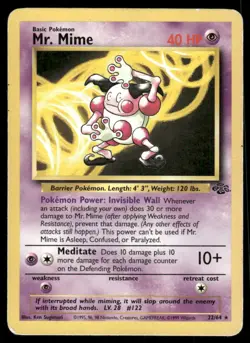 Pokemon Cards Mr. Mime 22/64 Unlimited Jungle Rare HP - Image 1