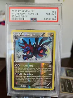 Hydreigon 86/114 Steam Seige Reverse Holo PSA 8 Pokemon TCG Card - Image 1