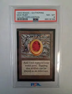 1993 MTG Collectors Edition Mox Ruby PSA 8 - Image 1