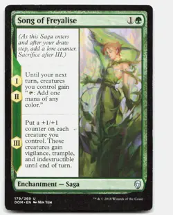 Song of Freyalise 179 Uncommon Dominaria Magic: The Gathering Lightly Played - Image 1