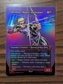 Hawkeye, Master Marksman 367 Borderless Foil Marvel Super Heroes MSH MTG Magic - Image 1