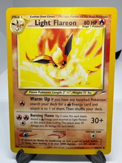 Vintage Pokemon Card Light Flareon Neo Destiny 2001 - Image 1