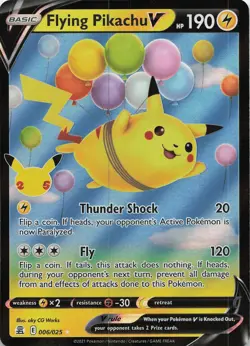 Flying Pikachu V 006/025 Holo V Rare Celebrations Pokemon Holo Lightly Played - Image 1