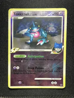 TOXICROAK G 40/127 RARE PLATINUM POKEMON REVERSE HOLO DAMAGED - Image 1