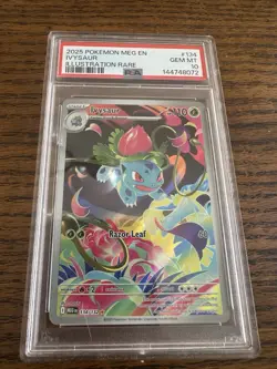 2025 Pokemon MEG en #134 Ivysaur PSA 10 GEM MINT Illustration Rare - Image 1
